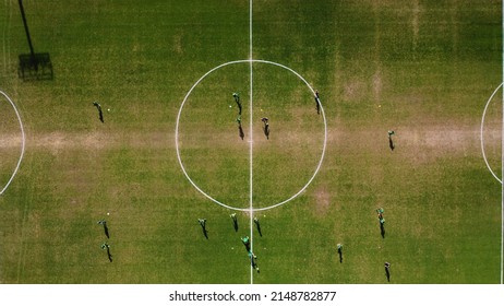 Aerial Football Training Field, Birds Eye Soccer Game, Top View Of A Soccer Field, Maccabi Haifa Youth Training Field