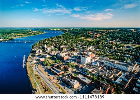 Aerial of Fredericton, New Brunswick, Canada