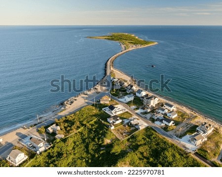 Aerial of Gooseberry Island in Westport, Massachusetts