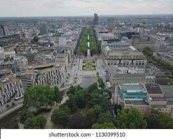 Aerial Helicopter View Dusseldorf Germany 