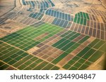Aerial image of agriculture fields in the Coolidge Unified District, Coolidge AZ