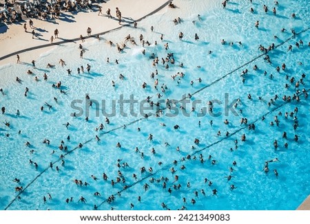 Similar – Aerial Summer View Of Clear Ocean Water Full Of Tourists