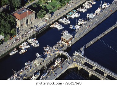 Aerial Image Of Ballard Locks, Seattle, Washington