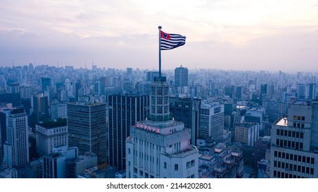 Aerial image of the Banespa Building on cloudy morning in the city of sao paulo  - Powered by Shutterstock