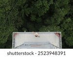 aerial image of bird observation tower in the Amazon rainforest at a lodge on the banks of the Cistalino River in Alta Floresta, Mato Grosso