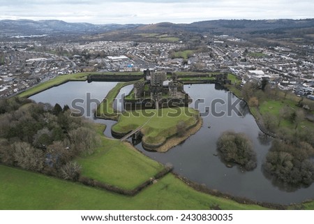 Aerial Image of Caerphilly Castle