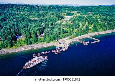 Aerial Image Of Denman Island, Gulf Islands, BC, Canada