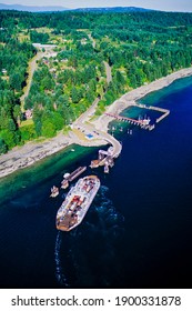 Aerial Image Of Denman Island, Gulf Islands, BC, Canada