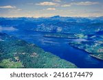 Aerial image of Discovery Passage, Inside Passage, BC, Canada