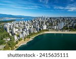 Aerial image of English Bay, Vancouver, BC, Canada