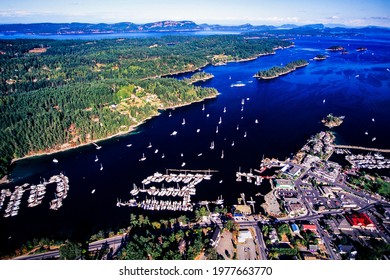 Aerial Image Of Ganges, Salt Spring Island, Gulf Islands, BC, Canada