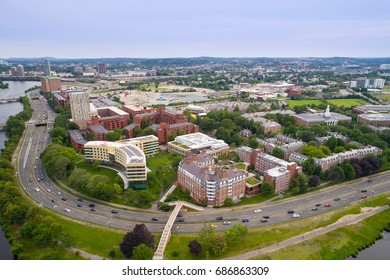Aerial image of Harvard University MA