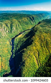 Aerial image of Jacques-Cartier National Park, Quebec, Canada - Shutterstock ID 1099424603