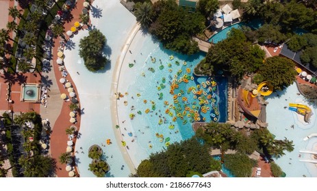  Aerial Image Of A Large Water Park With Wave Pool