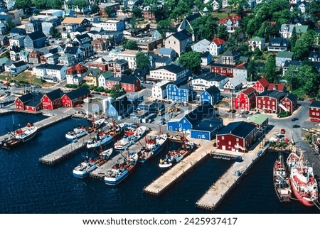 Aerial image of Lunenburg, Nova Scotia, Canada