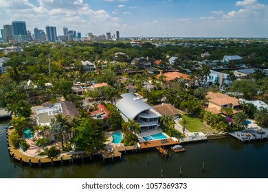 Aerial Image Of Luxury Real Estate Fort Lauderdale Florida USA