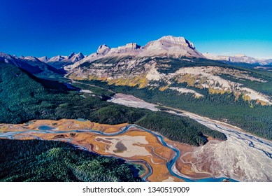 Aerial Image Of North Saskatchewan River, Alberta, Canada