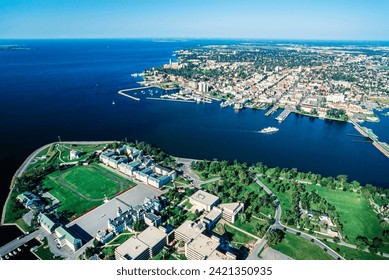 Aerial image of Old Fort Henry, Kingston, Ontario, Canada