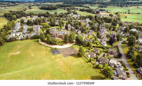 Aerial Image Over Quarriers Village And Surrounding Countryside In West Central Scotland.