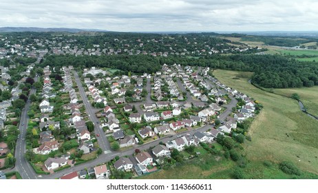 Aerial Image Over The Village Of Kilmacolm In West Central Scotland.