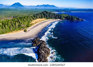 Aerial image of the Pacific Rim area Vancouver Island, BC, Canada