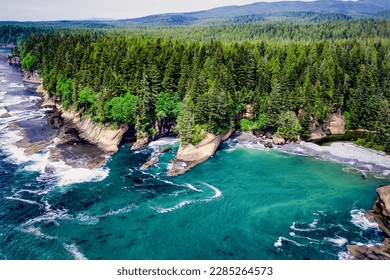Aerial image of the Pacific Rim area Vancouver Island, BC, Canada - Shutterstock ID 2285264573