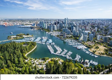 Aerial image of Stanley Park, Coal Harbor and Vancouver, BC, Canada - Powered by Shutterstock