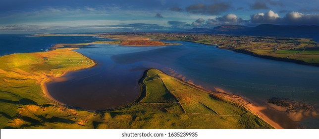 Aerial Image A Streedagh Strand In Sligo. 3 Km Impressive Long Sandbar