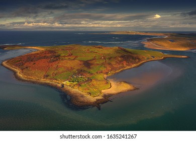 Aerial Image A Streedagh Strand In Sligo. 3 Km Impressive Long Sandbar