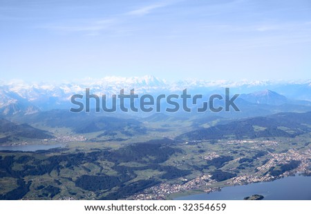 Aerial image of Swiss Alps