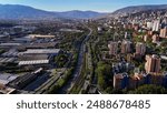 Aerial image taken with a drone, showing the metropolitan area of ​​the Aburrá Valley, where Medellín, Envigado and other cities are located.