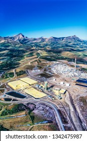 Aerial Image Of Tar Sands Oil Refinery, Alberta, Canada