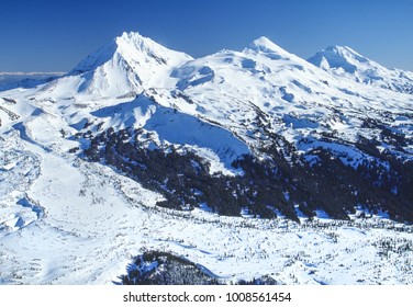 Aerial Image Of The Three Sisters Mountains, Oregon