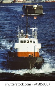 Aerial Image Of Tugboat Seattle, Washington, USA