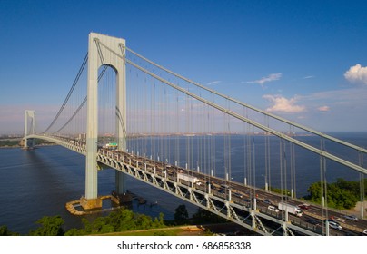Aerial image of the Verrazano Narrows Bridge New York