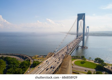 Aerial image of the Verrazano Narrows Bridge New York