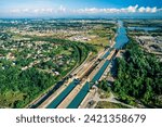 Aerial image of Welland Canal, Ontario, Canada