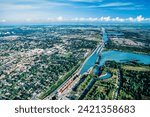 Aerial image of Welland Canal, Ontario, Canada