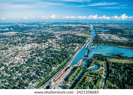 Aerial image of Welland Canal, Ontario, Canada
