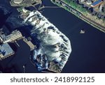 Aerial image of Willamette Falls Power Plant Oregon, USA