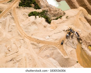 Aerial Images Over Deforestation Due To Illegal Gold Mining.