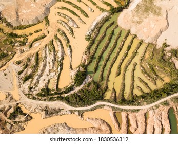 Aerial Images Over Deforestation Due To Illegal Gold Mining.