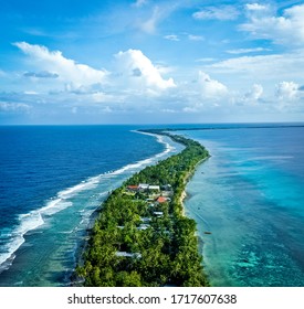 Aerial Of The Island Of Tuvalu