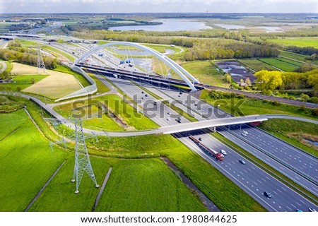Aerial from junction Muiderberg in the Netherlands