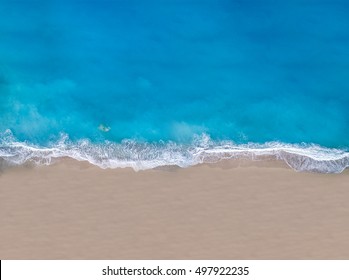 Aerial Of Kathisma Beach In Lwfkada Island Greece 