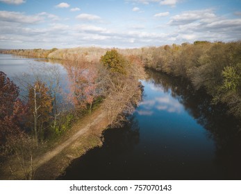 Aerial Of Lake Carnegie Princeton