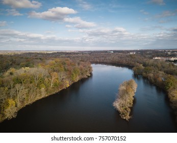 Aerial Of Lake Carnegie Princeton