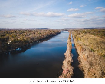 Aerial Of Lake Carnegie Princeton