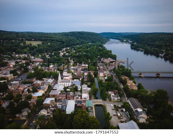 Aerial Lambertville New Hope Stock Photo (Edit Now) 1791647552