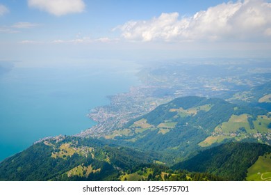 Aerial Landscape Of Geneva Lake At Summer Time